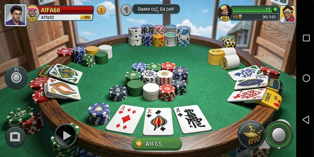 Tampilan gameplay AIFA66 dengan aksi seru dalam permainan Gaple.