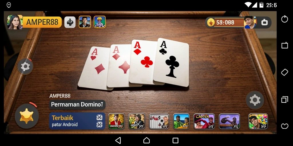 Tampilan gameplay seru dalam AMPER88 dengan berbagai mode domino.