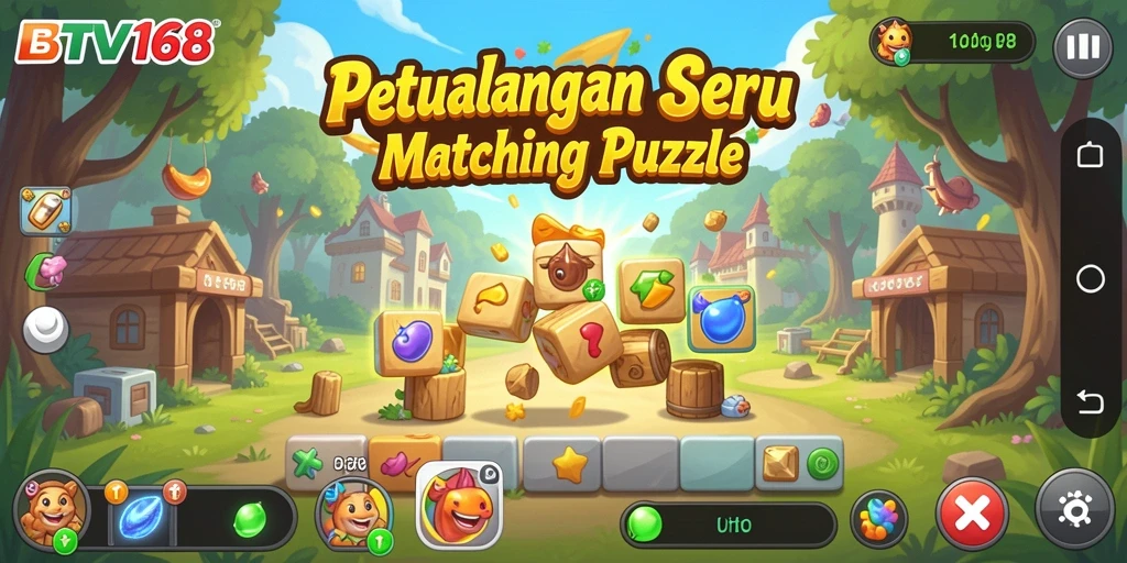 Tampilan menarik gameplay BTV168 dengan permata berwarna-warni.