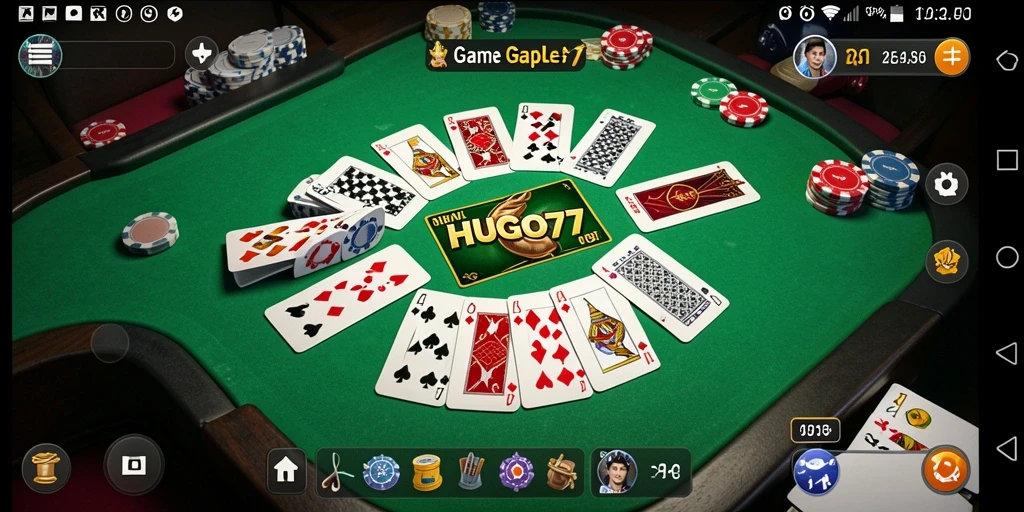 Tampilan menarik dari gameplay HUGO77 yang penuh dengan aksi Gaple.
