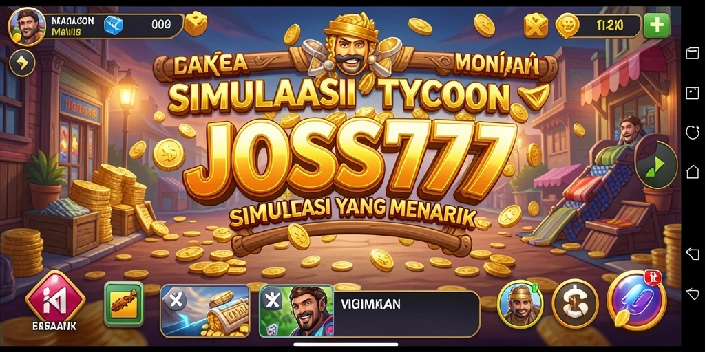 Tampilan menarik dari gameplay Tycoon JOSS777 yang penuh warna.