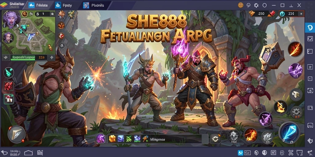 Tampilan gameplay menarik dan penuh aksi dalam SHE888.
