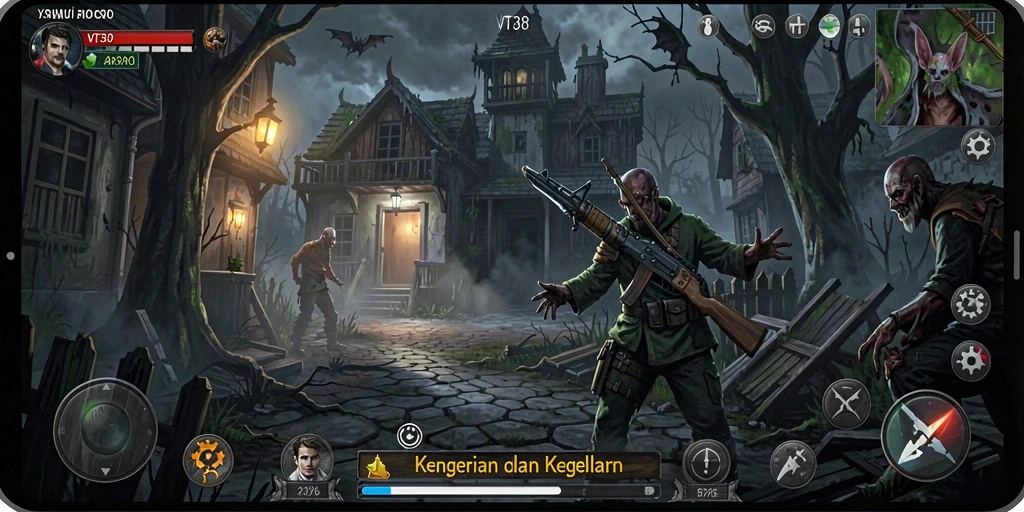 Tangkapan layar gameplay VT38 yang mencekam dan menegangkan.