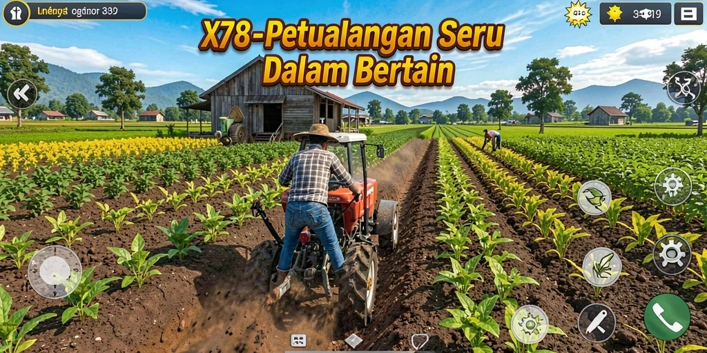 Tampilan gameplay X78 yang menakjubkan saat bertani.